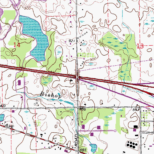 Topographic Map of Interchange 163, MI