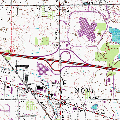 Topographic Map of Interchange 162, MI