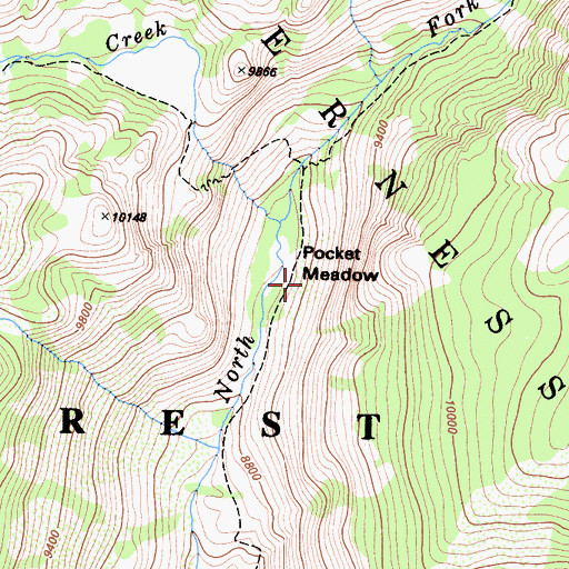 Topographic Map of Pocket Meadow, CA