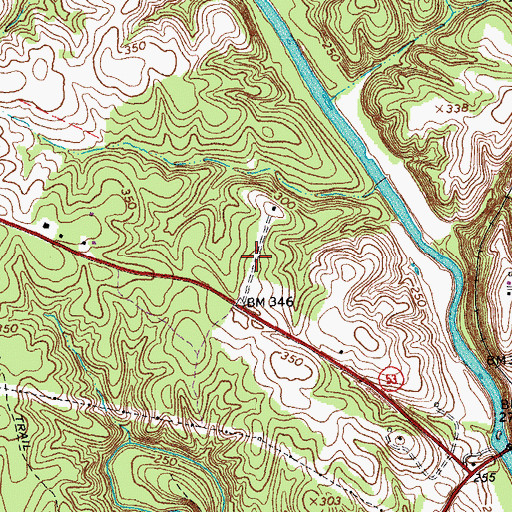Topographic Map of Fluvanna County Public Library, VA
