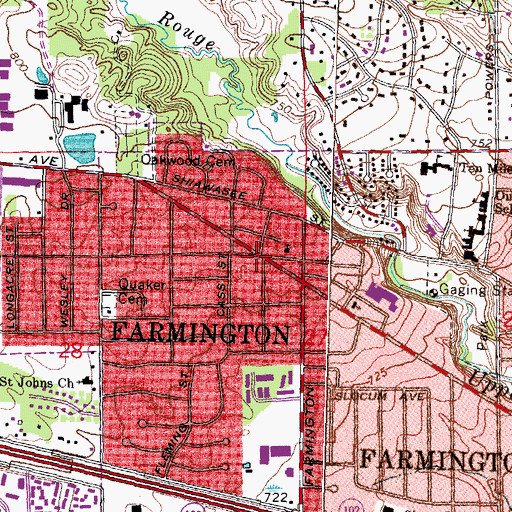 Topographic Map of First Quaker Meeting Historical Marker, MI