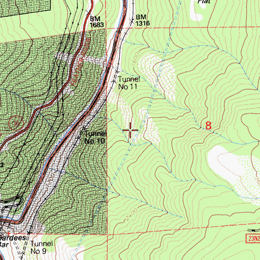 Topographic Map of Poe Tunnel, CA