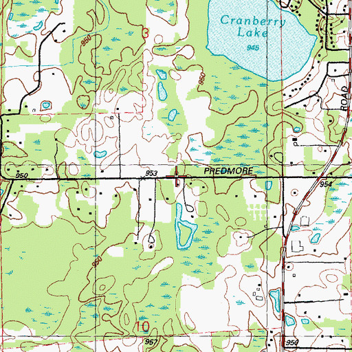 Topographic Map of Axford-Coffin Farm Historical Marker, MI