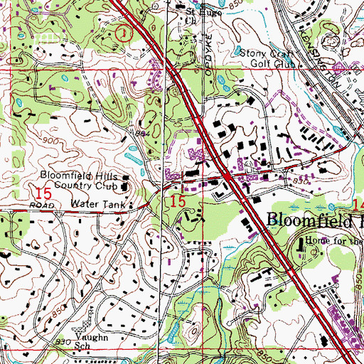 Topographic Map of Bagley Inn Historical Marker, MI