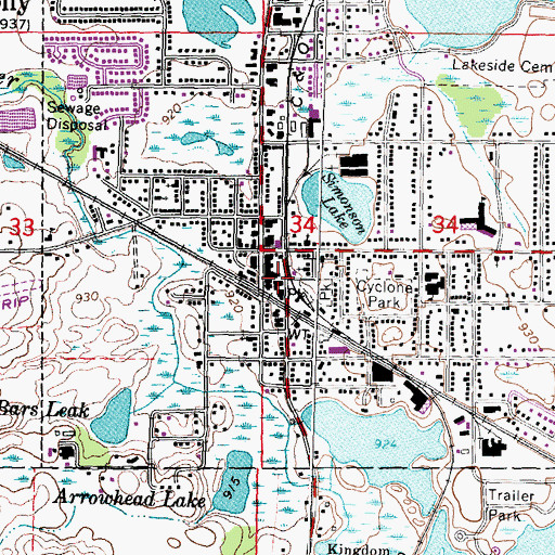 Topographic Map of Battle Alley Historical Marker, MI