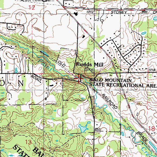 Topographic Map of Carpenter-Rudd Mill Historical Marker, MI