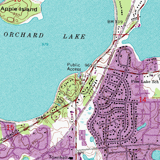 Topographic Map of Chief Pontiac Historical Marker, MI