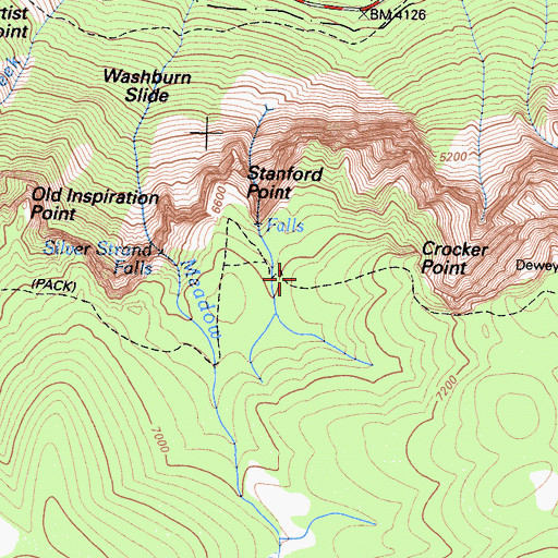 Topographic Map of Pohono Trail, CA