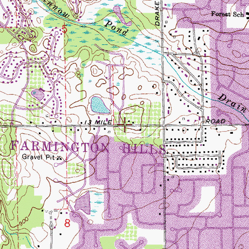 Topographic Map of Eber Durham House Historical Marker, MI