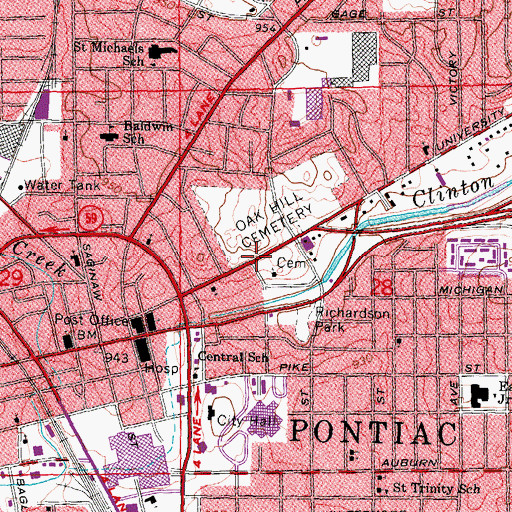 Topographic Map of Elizabeth Denison Forth Historical Marker, MI