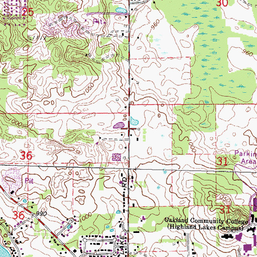 Topographic Map of Hathaway-Hess Farm Historical Marker, MI