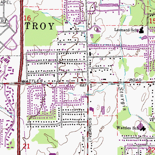 Topographic Map of Historic Green Historical Marker, MI