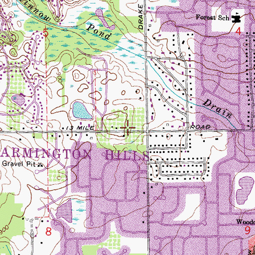 Topographic Map of John Garfield House Historical Marker, MI
