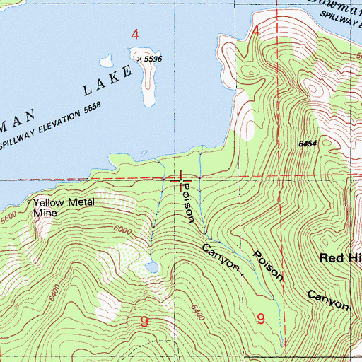Topographic Map of Poison Canyon, CA