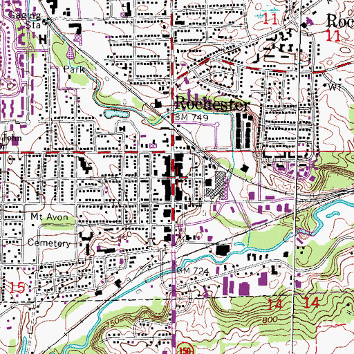 Topographic Map of Masonic Block Historical Marker, MI