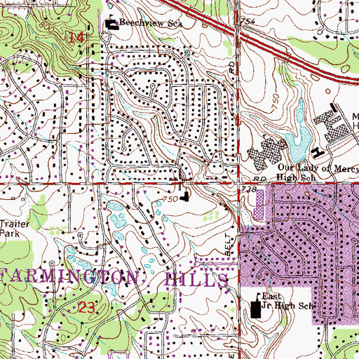 Topographic Map of Nardin Park United Methodist Church Historical Marker, MI