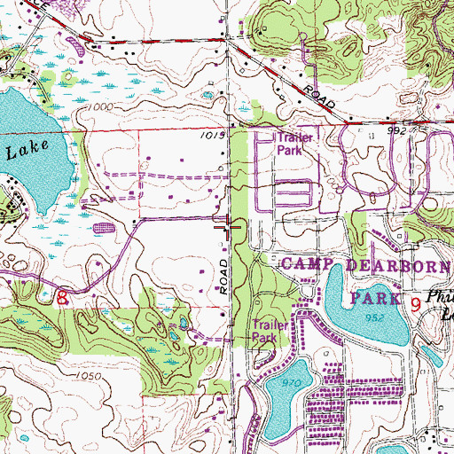 Topographic Map of Priscilla Calkins Prior House Historical Marker, MI