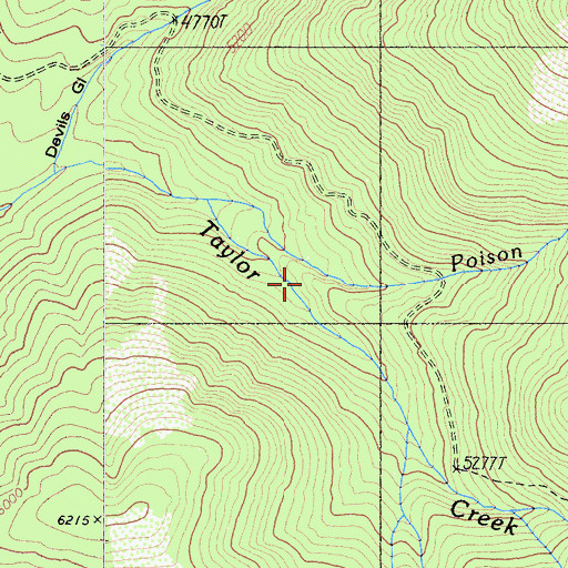 Topographic Map of Poison Creek, CA