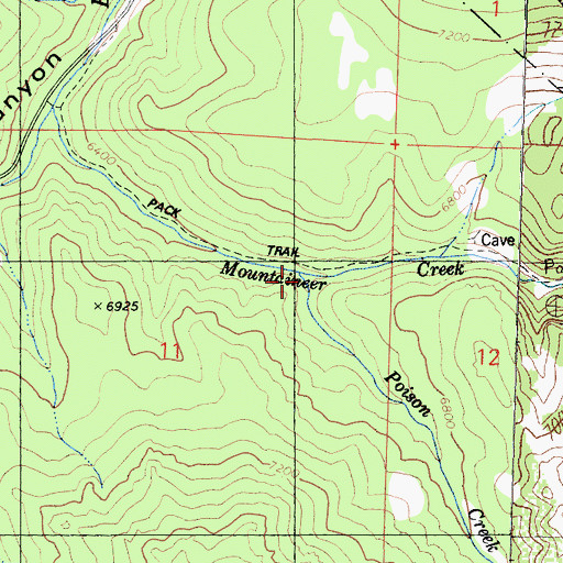 Topographic Map of Poison Creek, CA