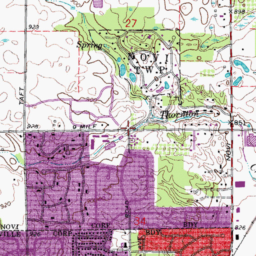 Topographic Map of Stephen Yerkes Rodgers House Historical Marker, MI