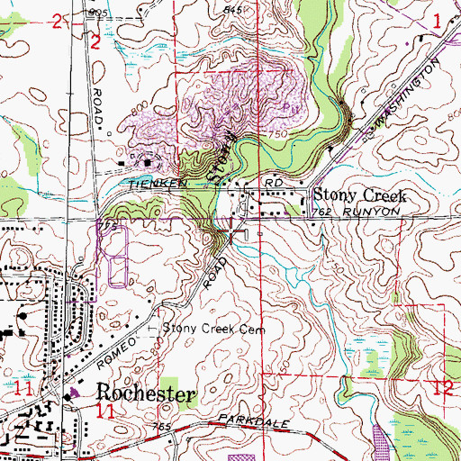 Topographic Map of Mount Moriah Historical Marker, MI