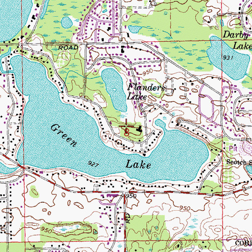 Topographic Map of Walter Flanders Historical Marker, MI