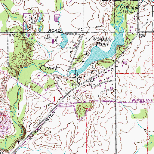 Topographic Map of Winkler's Mill Historical Marker, MI