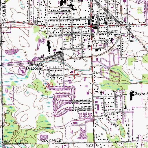 Topographic Map of Witch's Hat Depot Historical Marker, MI