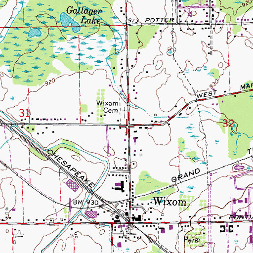 Topographic Map of Wixom-Wire House Historical Marker, MI