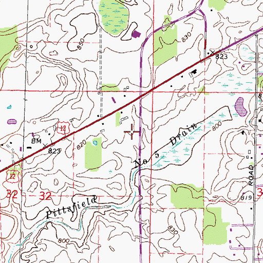 Topographic Map of Washtenaw Christian Academy, MI