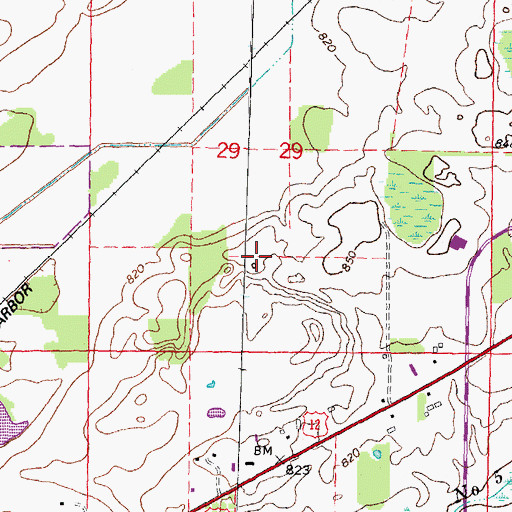 Topographic Map of Saline High School, MI
