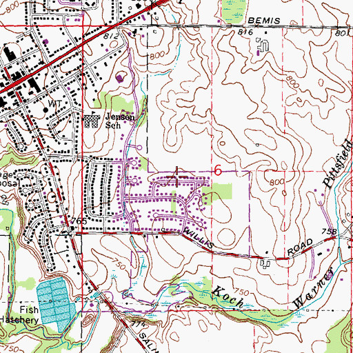 Topographic Map of Marlpool Tot Lot, MI