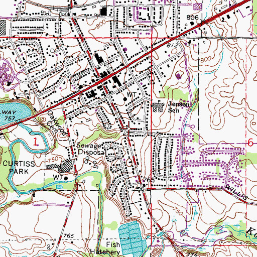 Topographic Map of Risdon Park, MI