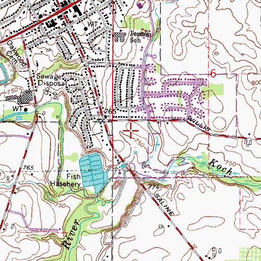 Topographic Map of Wilderness Park, MI