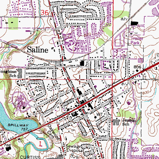 Topographic Map of Henne Field, MI