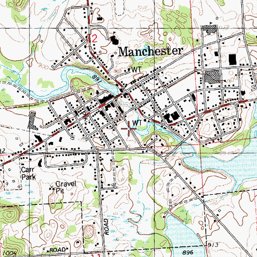 Topographic Map of Kirk Park, MI