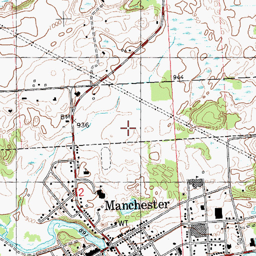 Topographic Map of Manchester High School, MI