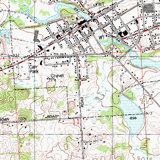 Topographic Map of Victory Baptist Church, MI