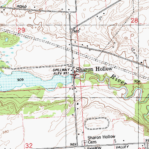 Topographic Map of Sharon Mills Park, MI