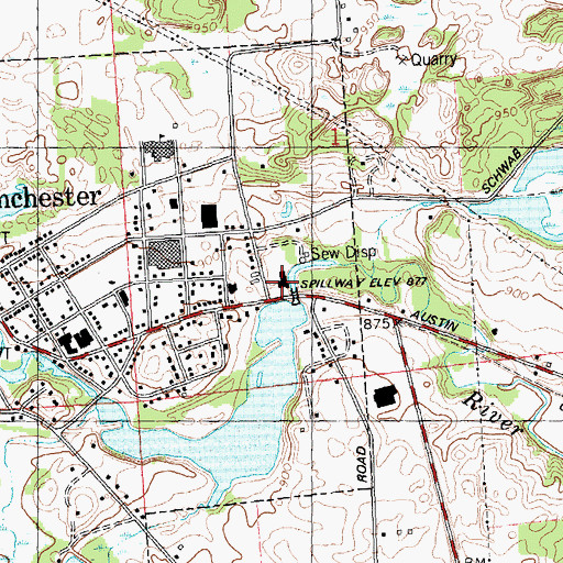 Topographic Map of Manchester Police Department, MI