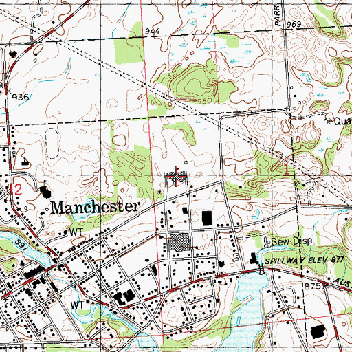 Topographic Map of Manchester Middle School, MI