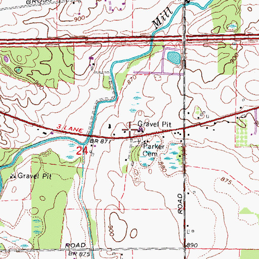 Topographic Map of Dexter Church of Christ, MI