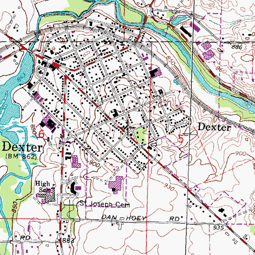 Topographic Map of Saint Andrew's United Church of Christ, MI