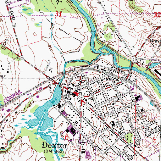 Topographic Map of Saint James Episcopal Church, MI