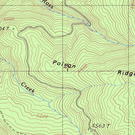 Topographic Map of Poison Ridge, CA