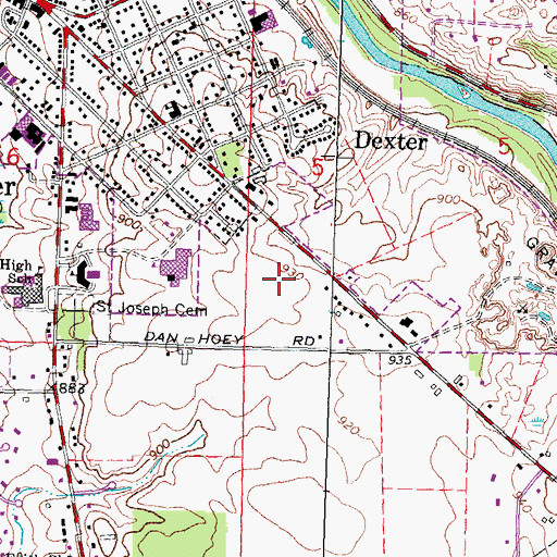Topographic Map of Mill Creek Middle School, MI