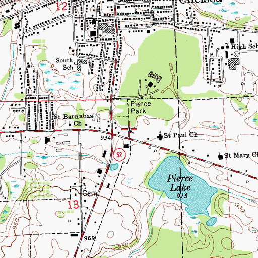 Topographic Map of First Assembly of God Church, MI
