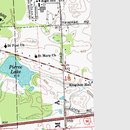 Topographic Map of Covenant Church, MI