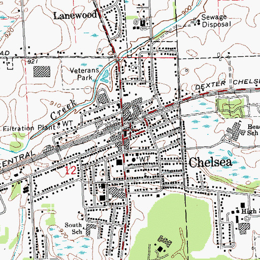 Topographic Map of First Congregational Church, MI