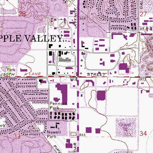Topographic Map of Township of Lebanon (historical), MN